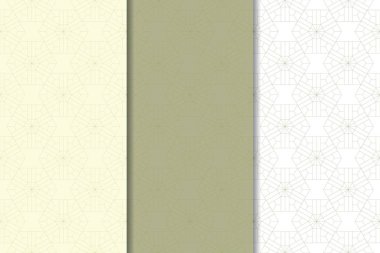 Web, Tekstil ve duvar kağıtları için dikey Dikişsiz desen zeytin yeşil ve beyaz geometrik dizi