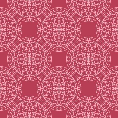 Kırmızı geometrik süsleme. Web, Tekstil ve duvar kağıtları için seamless modeli