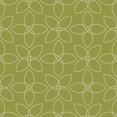 Zeytin yeşili ve beyaz geometrik süsleme. Web, Tekstil ve duvar kağıtları için seamless modeli