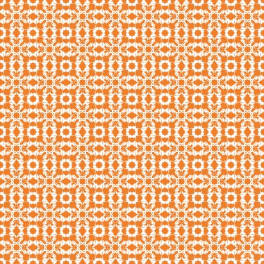 Turuncu ve beyaz çiçek süsleme. Tekstil ve duvar kağıtları için seamless modeli