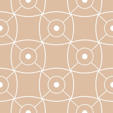 Bej ve beyaz geometrik süsleme. Web, Tekstil ve duvar kağıtları için seamless modeli