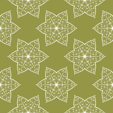 Zeytin yeşili çiçek süsleme. Tekstil ve duvar kağıtları için seamless modeli