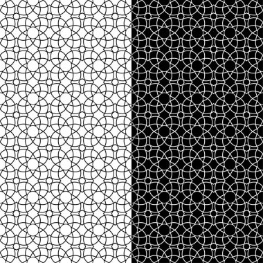 Siyah ve beyaz geometrik yazdırır. Web, Tekstil ve duvar kağıtları için dikişsiz desen seti
