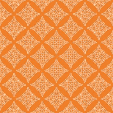 Geometrik süsleme. Turuncu ve beyaz seamless modeli web, Tekstil ve duvar kağıtları için