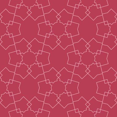Kırmızı ve soluk pembe geometrik süsleme. Web, Tekstil ve duvar kağıtları için seamless modeli