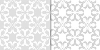 Işık gri çiçek arka planlar. Tekstil ve duvar kağıtları için dikişsiz desen seti