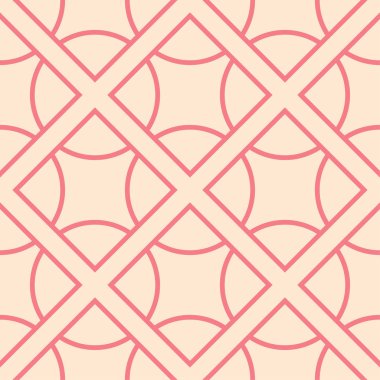 Kırmızı ve bej geometrik seamless modeli web, Tekstil ve duvar kağıtları için