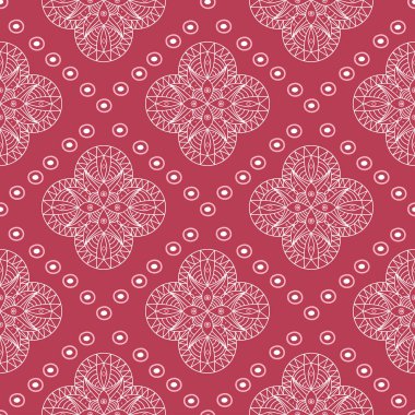 Geometrik arka plan. Kırmızı ve bej Dikişsiz desen duvar kağıtları, Tekstil ve kumaş için