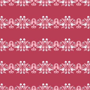 Kırmızı ve bej çiçek seamless modeli. Soluk kırmızı renkli bir arka plan duvar kağıtları ve tekstil