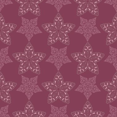 Sorunsuz arka plan. Çiçek mor kırmızı desenli duvar kağıtları, Tekstil ve kumaş için