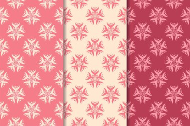 Çiçek süsler kümesi. Kiraz kırmızısı dikey Dikişsiz desen. Duvar kağıdı arka plan