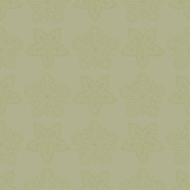 Zeytin yeşili çiçek süsleme. Tekstil ve duvar kağıtları için seamless modeli