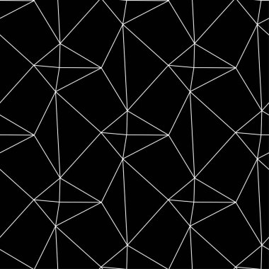 Poligonal siyah ve beyaz geometrik süsleme. Web, Tekstil ve duvar kağıtları için seamless modeli