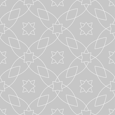 Gri ve beyaz geometrik süsleme. Web, Tekstil ve duvar kağıtları için seamless modeli