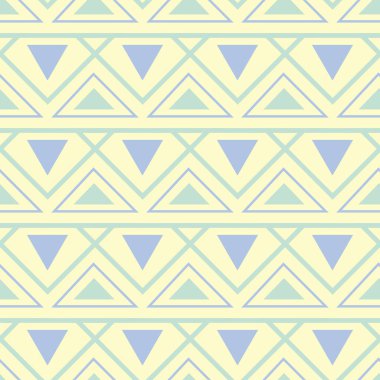 Yeşil ve mavi tasarım ile geometrik bej seamless modeli. Arka plan duvar kağıtları, Tekstil ve kumaş için