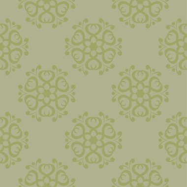 Zeytin yeşili ve gri çiçek süsleme. Tekstil ve duvar kağıtları için seamless modeli