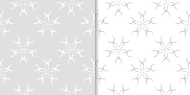 Işık gri çiçek arka planlar. Tekstil ve duvar kağıtları için dikişsiz desen seti