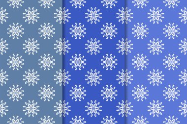 Mavi çiçekli süsler. Duvar kağıtları ve kumaşlar için dikey Dikişsiz desen seti