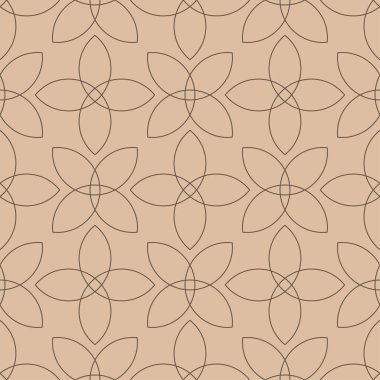 Bej ve kahverengi geometrik süsleme. Web, Tekstil ve duvar kağıtları için seamless modeli
