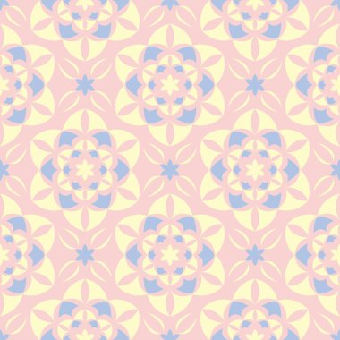 Çiçek sorunsuz arka plan. Duvar kağıtları, Tekstil ve kumaş için pembe, mavi ve sarı çiçek deseni