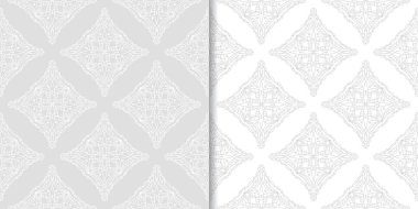 Geometrik süsler kümesi. Web, Tekstil ve duvar kağıtları için ışık gri Dikişsiz desen