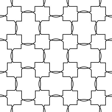 Siyah ve beyaz geometrik süsleme. Web, Tekstil ve duvar kağıtları için seamless modeli