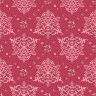 Çiçek kırmızı sorunsuz arka plan bej desenli. Arka plan duvar kağıtları, Tekstil ve kumaş için