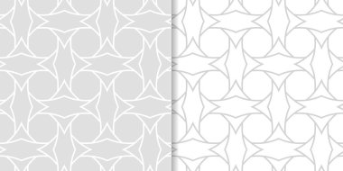 Işık gri geometrik süsler. Web, Tekstil ve duvar kağıtları için dikişsiz desen seti