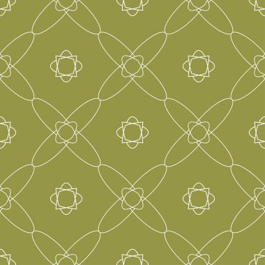 Zeytin yeşili ve beyaz geometrik süsleme. Web, Tekstil ve duvar kağıtları için seamless modeli