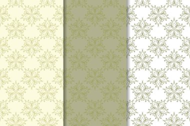 Zeytin yeşili çiçek sorunsuz süsler. Tekstil ve duvar kağıtları için dikey desenleri