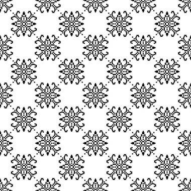 Kesintisiz beyaz zemin üzerine siyah çiçek süsleme. Tekstil ve duvar kağıtları için seamless modeli