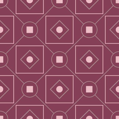 Geometrik öğelerle seamless modeli. Kumaşlar, duvar kağıtları ve Tekstil için koyu kırmızı arka plan