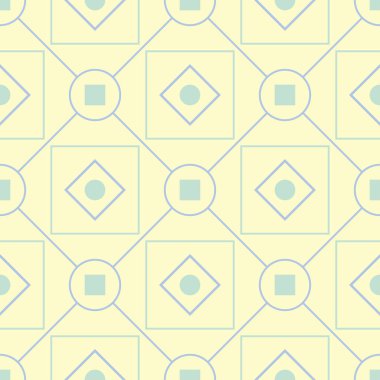 Bej mavi ve yeşil geometrik seamless modeli. Duvar kağıtları, Tekstil ve kumaş için