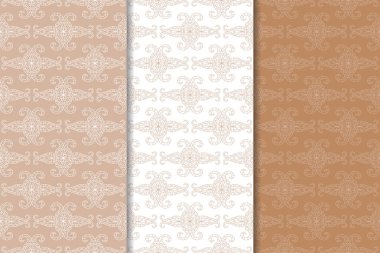 Kahverengi ve beyaz geometrik Dikişsiz desen web, Tekstil ve duvar kağıtları için