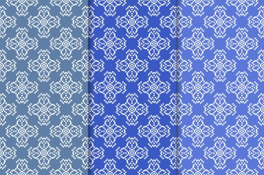 Çiçek süsler kümesi. Mavi dikey Dikişsiz desen. Duvar kağıdı arka plan