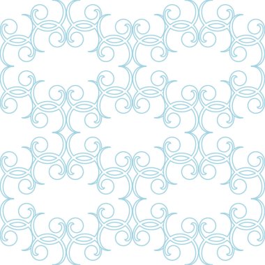 Beyaz zemin üzerine mavi çiçek süsleme. Tekstil ve duvar kağıtları için seamless modeli