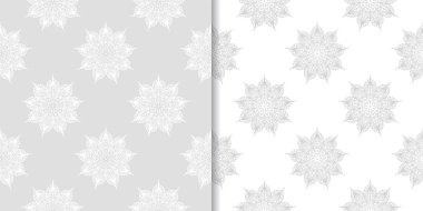 Işık gri çiçek arka planlar. Tekstil ve duvar kağıtları için dikişsiz desen seti