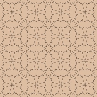 Geometrik süsleme. Bej ve kahverengi seamless modeli web, Tekstil ve duvar kağıtları için