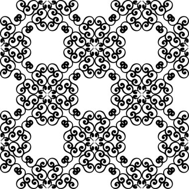 Siyah ve beyaz çiçek süsleme. Tekstil ve duvar kağıtları için seamless modeli