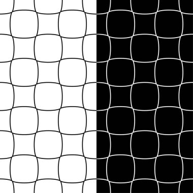 Geometrik süsler kümesi. Web, Tekstil ve duvar kağıtları için siyah ve beyaz Dikişsiz desen