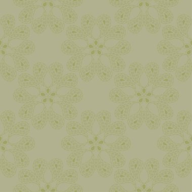 Zeytin yeşili çiçek süsleme. Tekstil ve duvar kağıtları için seamless modeli