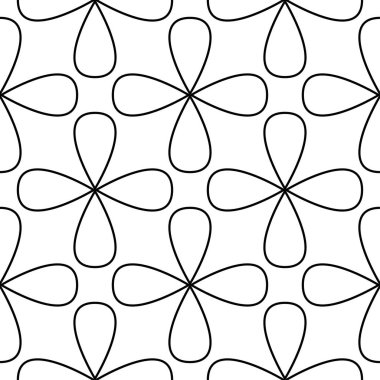 Siyah ve beyaz geometrik süsleme. Web, Tekstil ve duvar kağıtları için seamless modeli