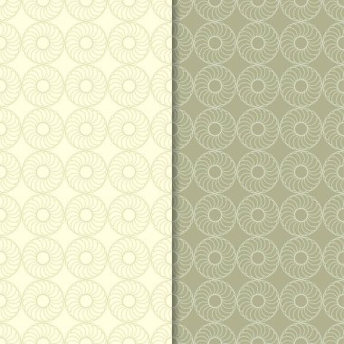 Zeytin yeşili geometrik süsler. Web, Tekstil ve duvar kağıtları için dikişsiz desen seti