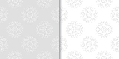 Çiçek arka ışık gri kümesi. Tekstil ve duvar kağıtları için dikişsiz desen