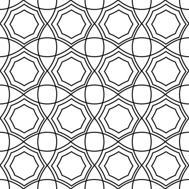 Siyah ve beyaz geometrik süsleme. Web, Tekstil ve duvar kağıtları için seamless modeli