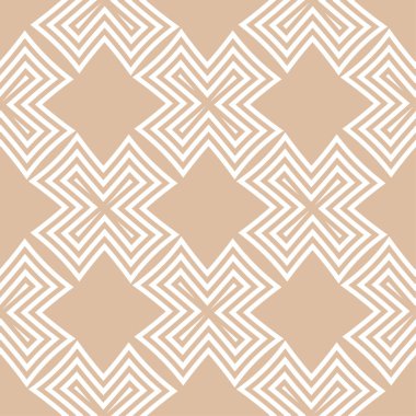 Bej renkli geometrik süsleme. Web, Tekstil ve duvar kağıtları için seamless modeli