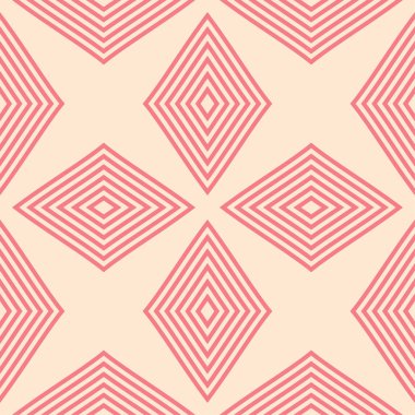 Geometrik süsleme. Kırmızı ve bej seamless modeli web, Tekstil ve duvar kağıtları için