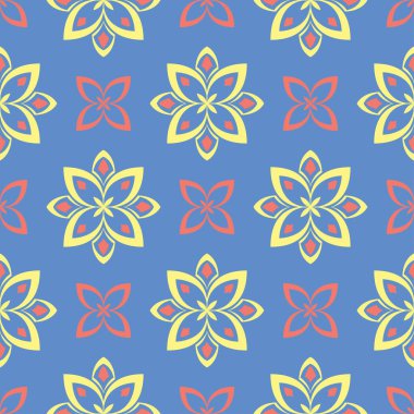 Çiçek mavi seamless modeli. Renkli çiçek arka plan duvar kağıtları, Tekstil ve kumaş için