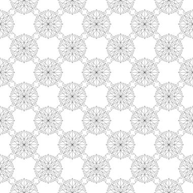 Kesintisiz beyaz zemin üzerine siyah çiçek süsleme. Tekstil ve duvar kağıtları için seamless modeli