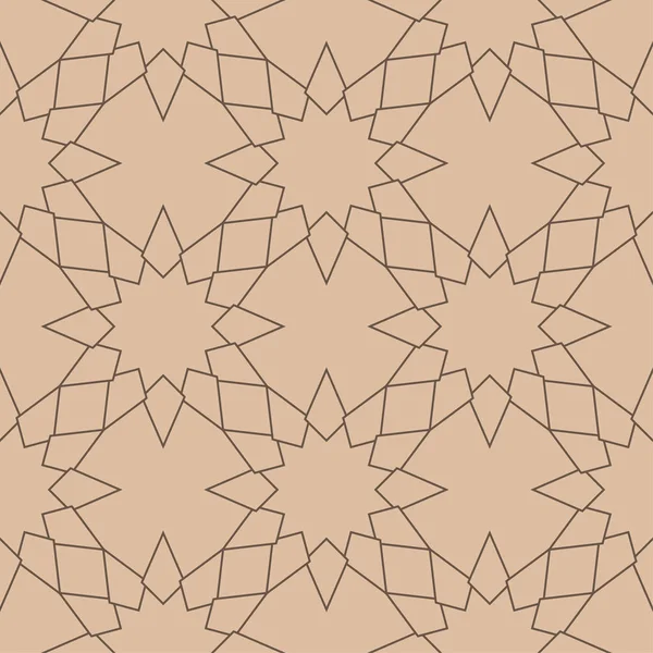 幾何学的な装飾 Web テキスタイルや壁紙のベージュと茶色のシームレス パターン — ストックベクタ